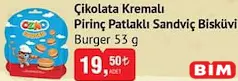 ŞÖLEN OZMO BURGER ÇİKOLATA KREMALI PİRİNÇ PATLAKLI SANDVİÇ BİSKÜVİ 53 G